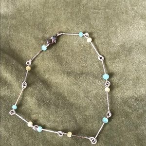 Silver tone anklet